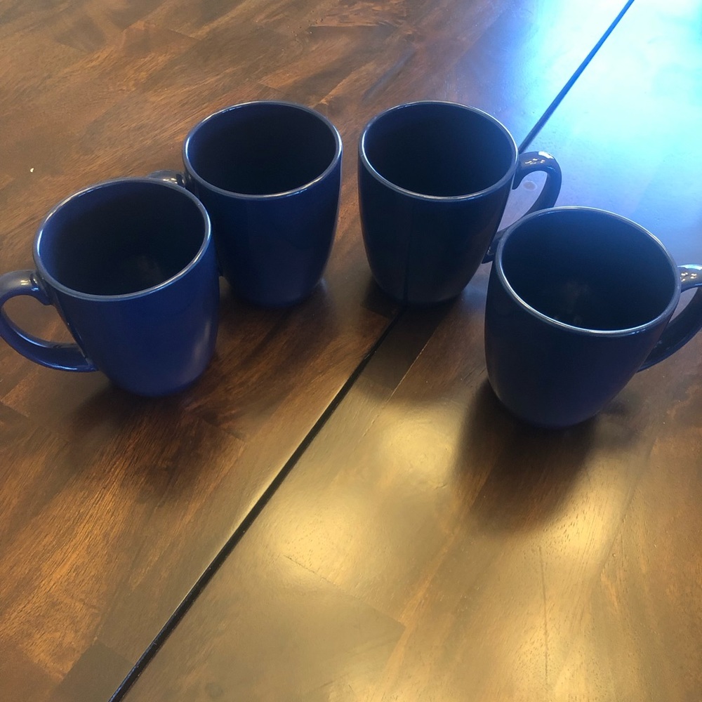 Corelle set of Four Blue Coffee Mugs